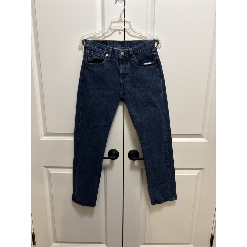 Levi's Mens 501 Original Straight Fit Jeans 29x30 Dark Wash Blue Denim